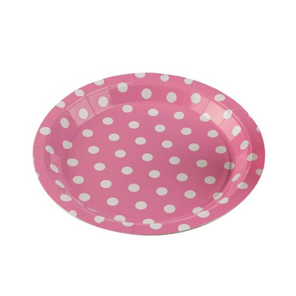 Prato Papel Silver Poa Rosa Bebê com 10 Unidades