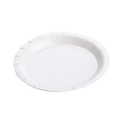 Prato Papel Silver Liso Branco com 10 Unidades