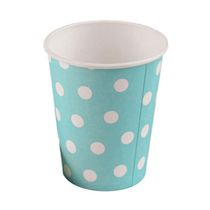 Copo de Papel Silver Plastic Poa Azul Bebê 200ml com 10 Unidades