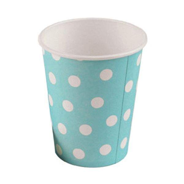 Copo de Papel Silver Plastic Poa Azul Bebê 200ml com 10 Unidades