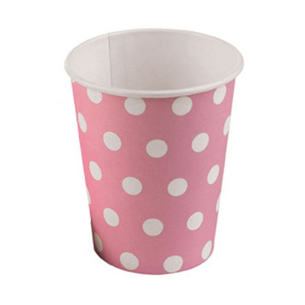 Copo Papel Silver Poa Rosa Bebê com 10 Unidades