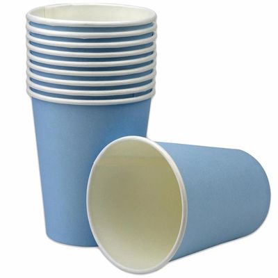 Copo de Papel Silver Liso Azul Bebê com 10 Unidades