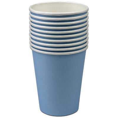 Copo de Papel Silver Liso Azul Bebê com 10 Unidades