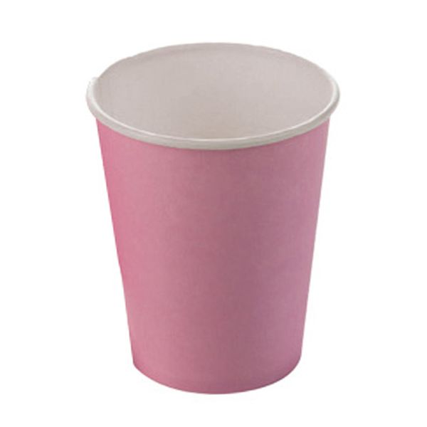 Copo de Papel Silver Plastic Liso Rosa Bebê com 10 Unidades