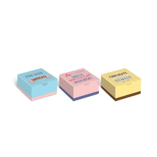 Caixa para 4 Brigadeiros Cromus Chocolatra 8,5x8,5x3,5cm com 10 Unidades