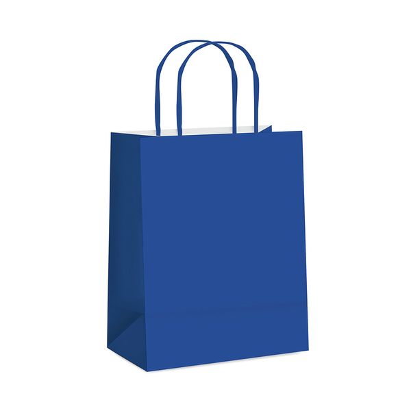 Sacola de Papel Cromus Azul Royal M 26x19,5x9,5cm