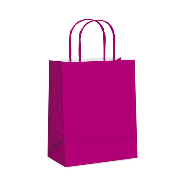 Sacola de Papel Cromus Rosa Pink M 26x19,5x9,5cm