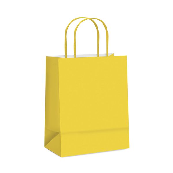 Sacola de Papel Cromus Liso Amarelo G 32x26,5x13cm