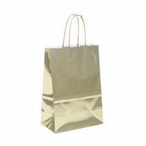 Sacola Laminada Cromus Dourada M 26x19,5x9,5cm