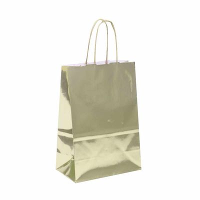 Sacola Laminada Cromus Dourada M 26x19,5x9,5cm