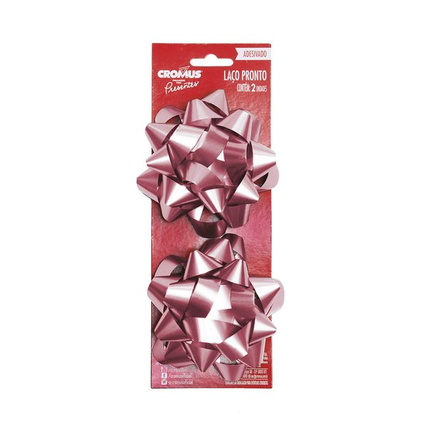 Laço Pronto Adesivado Cromus Estrela Rosé 10cm com 2 Unidades Laço Pronto Adesivado Cromus Estrela Rosé 10cm com 2 Unidades