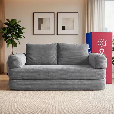Sofá-Cama 3 Lugares SmartBox 1.88m AirPress Compacto XpandTech Cinza Claro