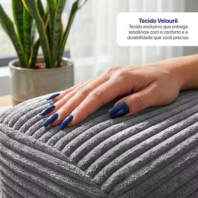 Sofá-Cama 3 Lugares SmartBox 1.88m AirPress Compacto XpandTech Cinza Claro