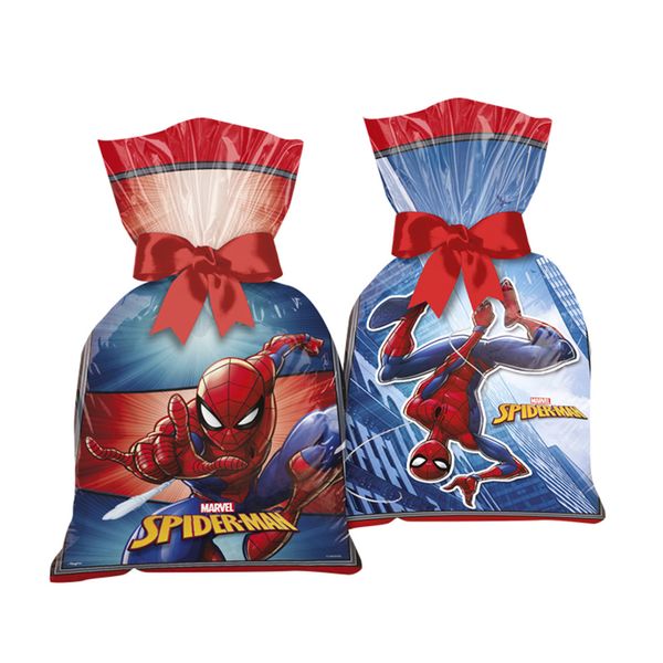 Sacola Plástica Homem Aranha com 8 Unidades Regina
