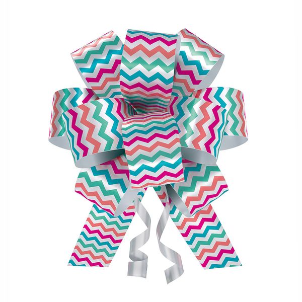 Laço Pronto Flor Emfesta Chevron Colorido 3x84cm Laço Pronto Flor Emfesta Chevron Colorido 3x84cm
