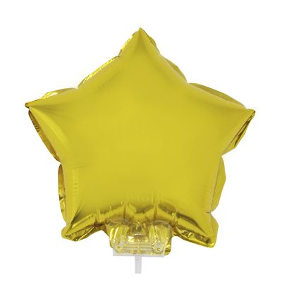 Balão Metalizado 11" Funny Estrela Dourada com Suporte