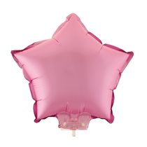 Balão Metalizado 11" Funny Estrela Rosa Bebê com Suporte