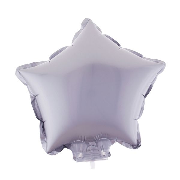 Balão Metalizado 11" Funny Estrela Prata com Suporte
