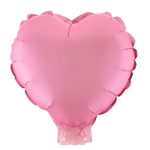Balão Metalizado 11" Funny Coração Rosa Bebê com Suporte