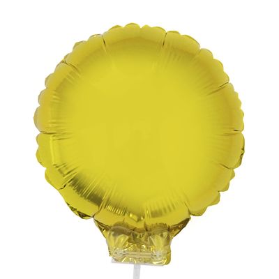 Balão Metalizado 11" Funny Redondo Dourado com Suporte