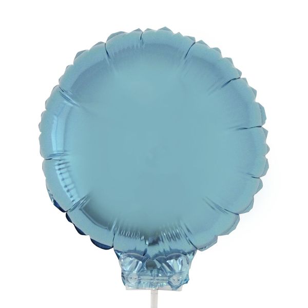 Balão Metalizado 11" Funny Redondo Azul Bebê com Suporte