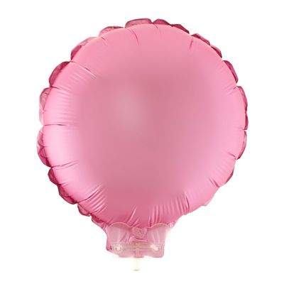 Balão Metalizado 11" Funny Redondo Rosa Bebê com Suporte