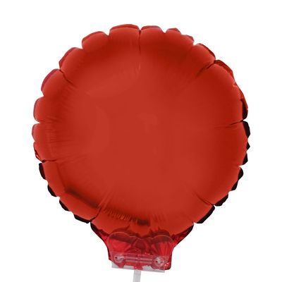 Balão Metalizado 11" Funny Redondo Vermelho com Suporte