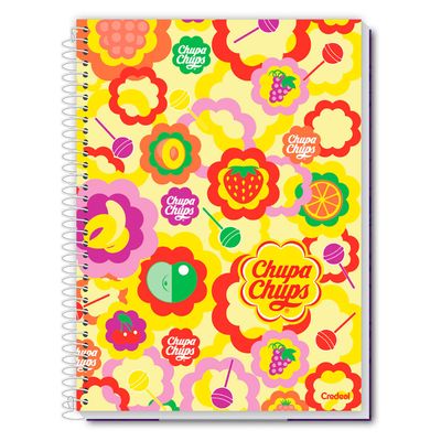 Caderno Universitário Feminino Chupa Chups 80F/1 Matéria Credeal