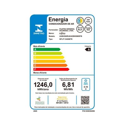 Ar Condicionado Split Cassete Fujitsu Airstage Premium Inverter 35.000 BTUs Quente E Frio 220V R-32