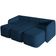 Sofá Cama Para Sala De Estar 3 Lugares 306cm Montserrat K01 Veludo Azul Marinho - Lyam Decor