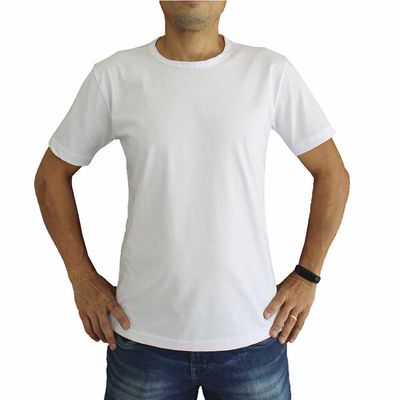 Camisa Básica Bomboné com Manga 100% Algodão Unissex P Branca