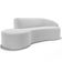Sofá 4 Lugares Curvo Living Firenze Direito D02 Bouclê Branco 280cm B-53 - Lyam