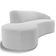 Sofá 4 Lugares Curvo Living Firenze Direito D02 Bouclê Branco 280cm B-53 - Lyam