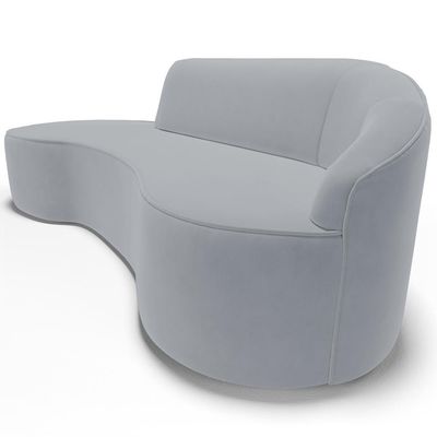 Sofá 4 Lugares Curvo Living Firenze Direito D02 Veludo Cinza 260cm C-317 - Lyam
