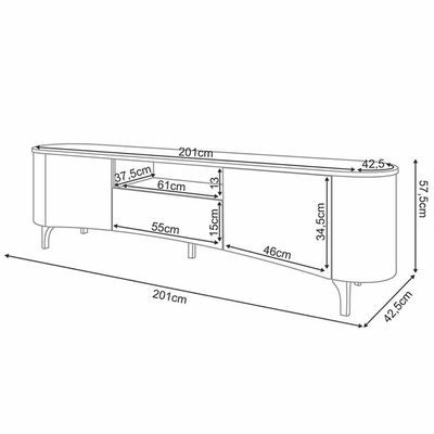 Rack Para Sala Martina Com Painel Para Tv 80 Pol Orgânico Ermione B01 Cinamomo Off White - Lyam Decor