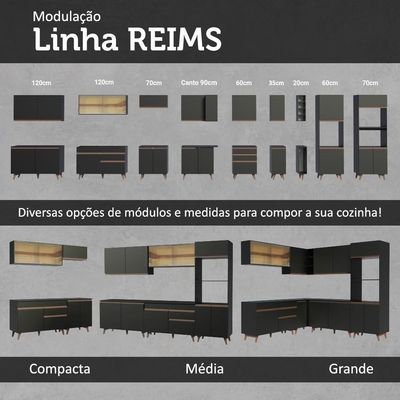 Balcão Porta-temperos Preto Reims Madesa Preto