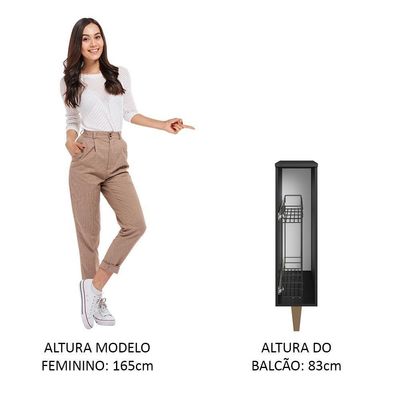 Balcão Porta-temperos Preto Reims Madesa Preto