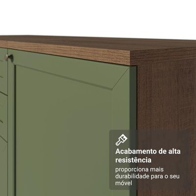 Armário De Cozinha Completa 270 Cm Rustic/verde Vik Madesa 01 Rustic/verde