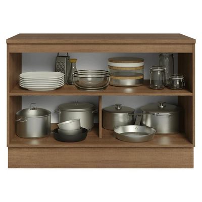 Balcão De Cozinha 120 Cm 2 Portas Rustic/verde Vik Madesa Rustic/verde