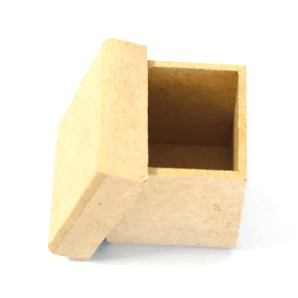 Caixa Mdf Rustika Lisa Reta com Tampa 5x5x5cm