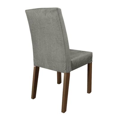Conjunto Sala De Jantar Mesa Tampo De Madeira 6 Cadeiras Allegro Madesa Rustic/silver
