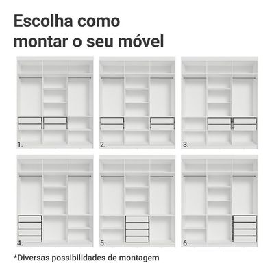 Guarda-roupa Closet 4 Gavetas 180 Cm Venus Madesa Branco