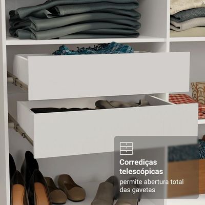 Guarda-roupa Closet 4 Gavetas 180 Cm Venus Madesa Branco