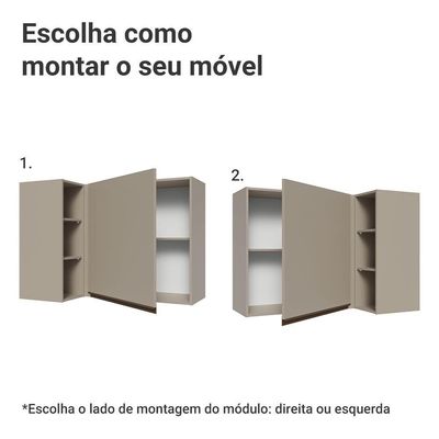 Armário Aéreo De Canto 1 Porta E Adega Nice Madesa Crema