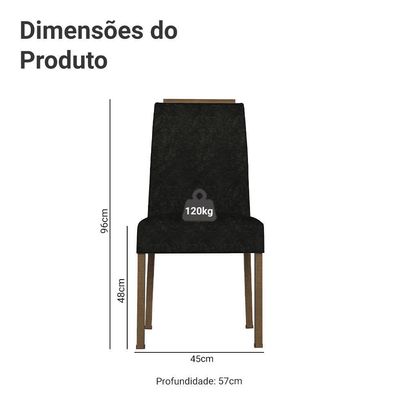 Kit 2 Cadeiras De Jantar 4255 Com Espaldar Rustic-oxford Madesa