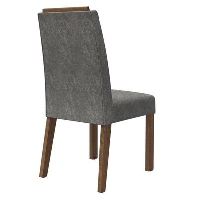 Kit 2 Cadeiras De Jantar 4256 Com Espaldar Rustic-silver Madesa