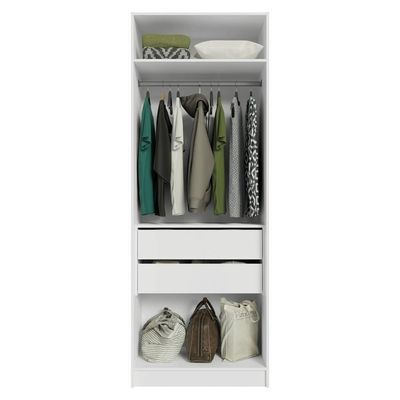 Guarda-roupa Modulado 2 Portas 2 Gavetas 1 Cabideiro Branco Neo Madesa