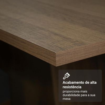 Mesa De Jantar Retangular Tampo De Madeira 5389 Rustic Madesa