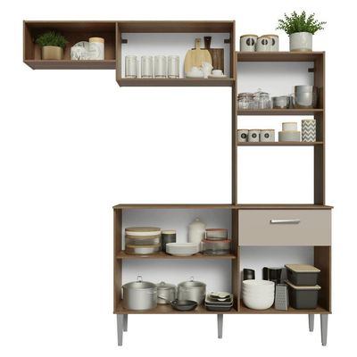 Armário De Cozinha Compacta 196cm Rustic-crema Aura Madesa 01