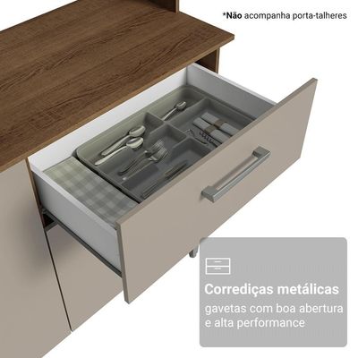 Armário De Cozinha Compacta 196cm Rustic-crema Aura Madesa 01